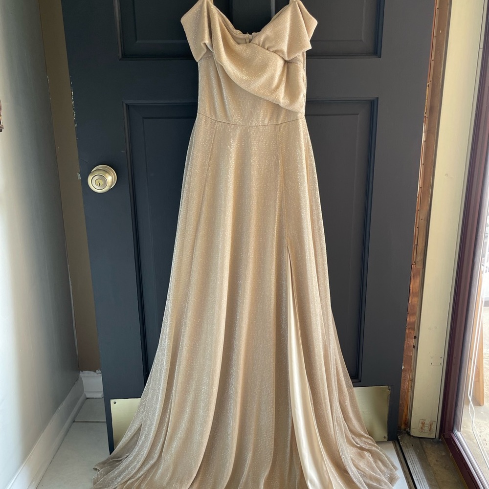 Shimmer gold formal dress